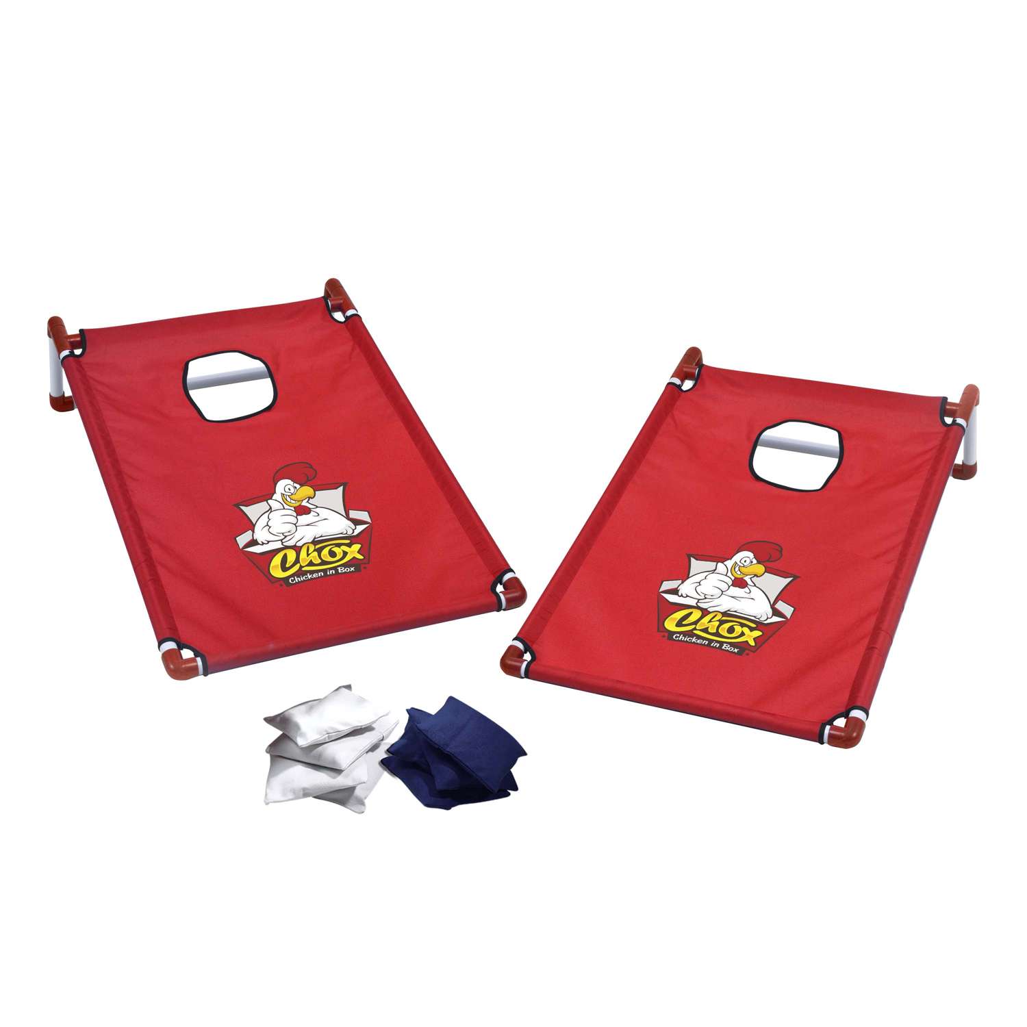 Portable Cornhole, 4 Navy & White Bean Bags view 2