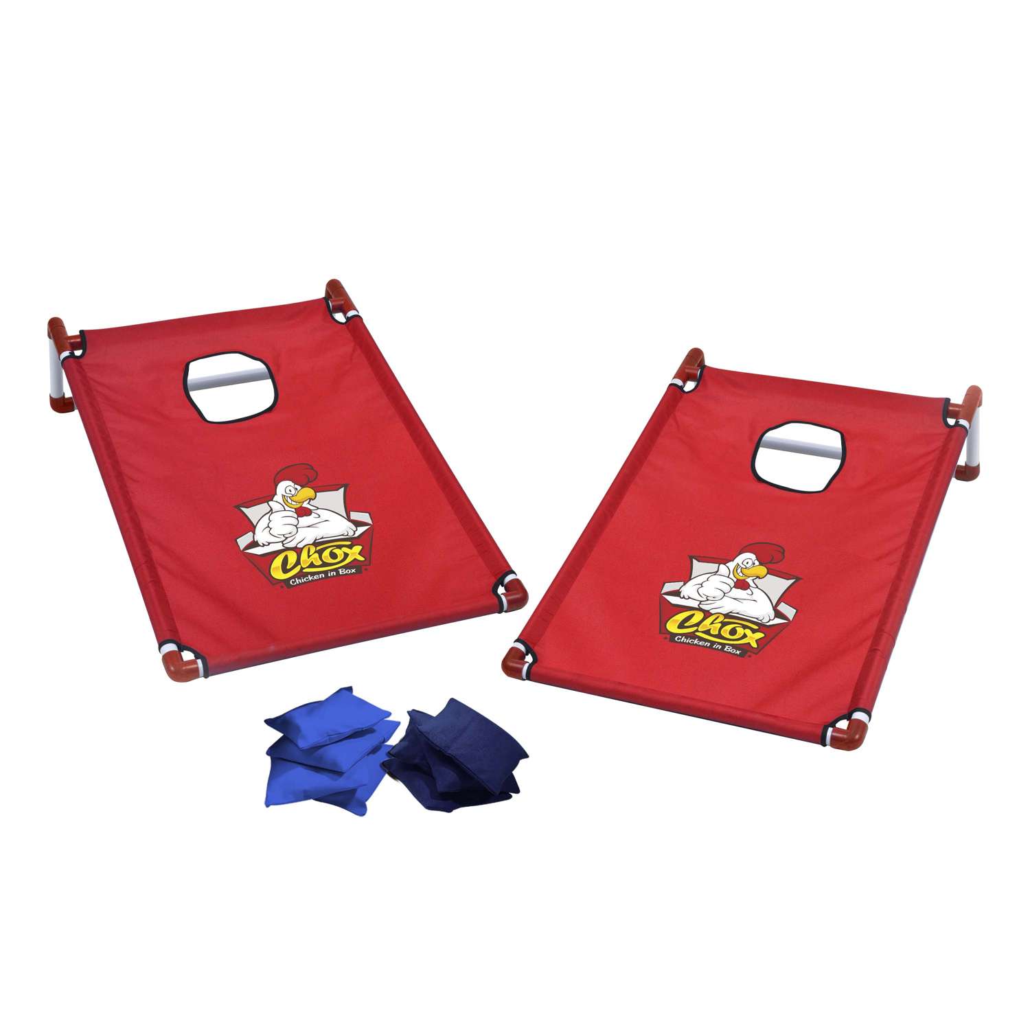 Portable Cornhole, 4 Navy & Royal Bean Bags view 2