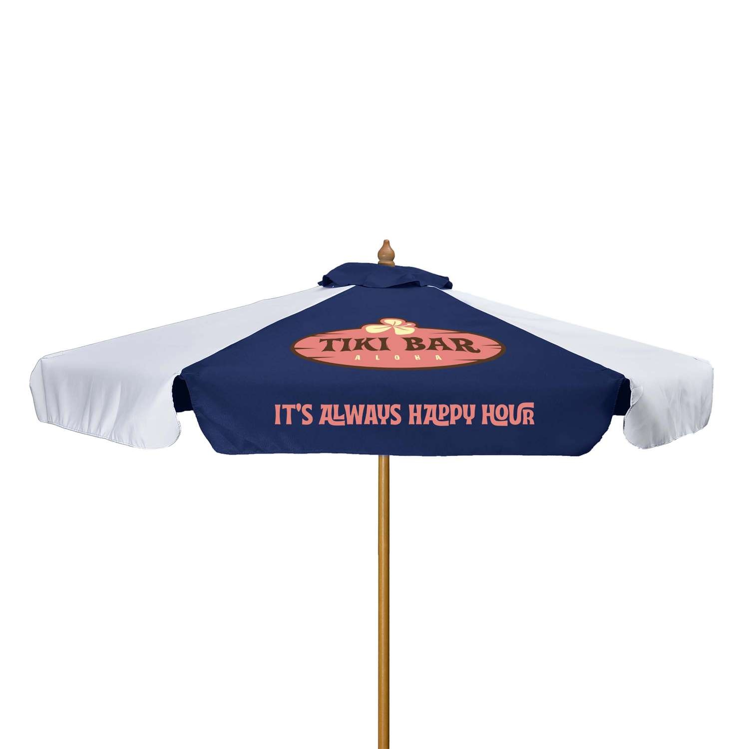 7' Wood Market Umbrella Kit With Valance (2 Imprints) view 2