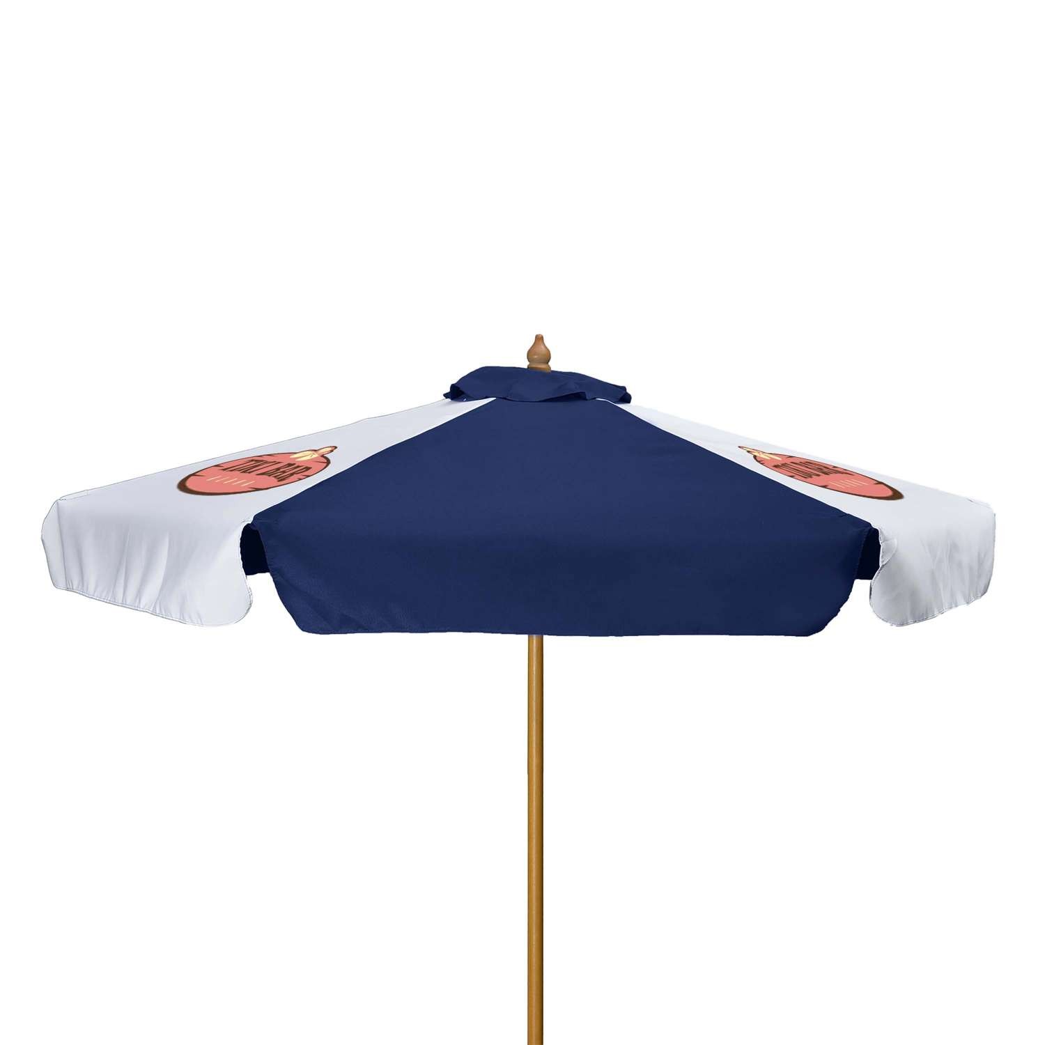7' Wood Market Umbrella Kit with Valance (3 Imprints) view 2