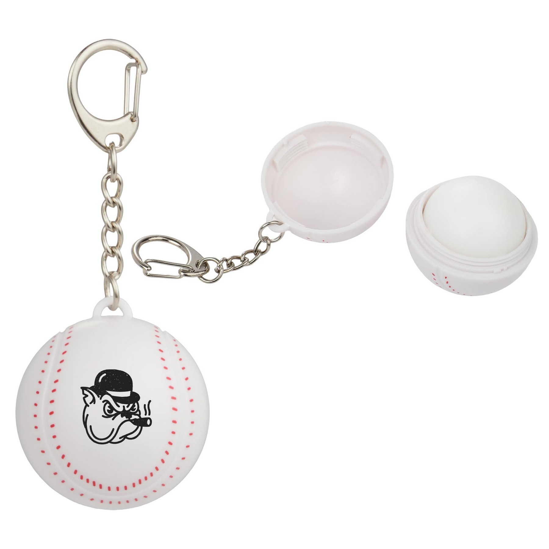 Recycled Baseball SPF15 Lip Balm Keychain