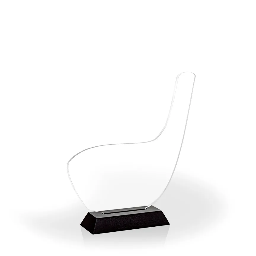Golf Club Award with Black Wood Base, Large - Engraved view 2