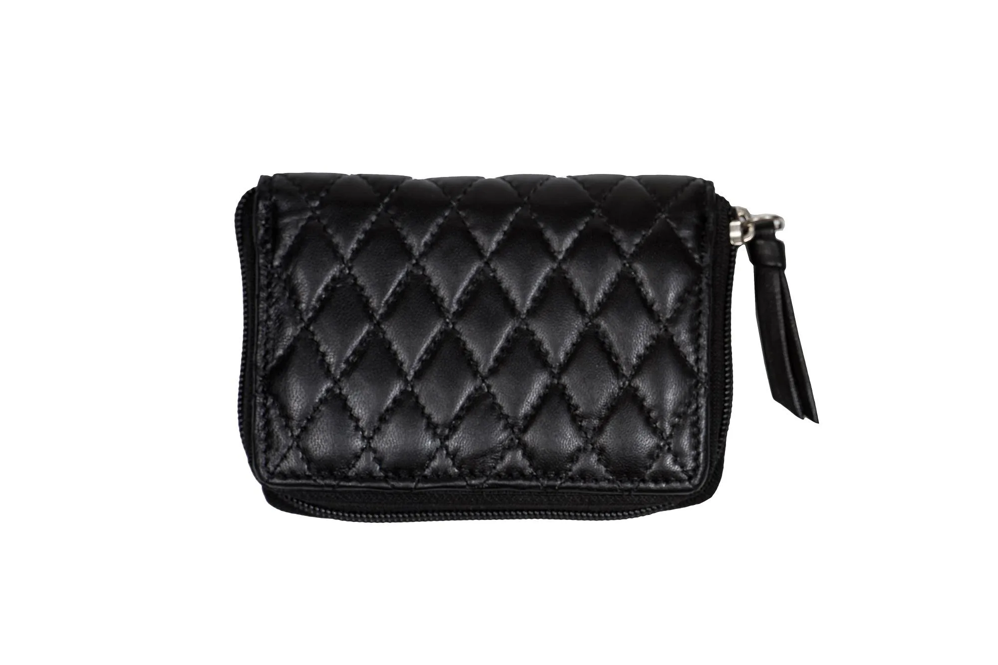 Champs Luggage Black Leather Rfid Palm Wallet Size 5"X3.5"X1"