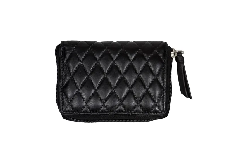 Champs Luggage Black Leather Rfid Palm Wallet Size 5"X3.5"X1"