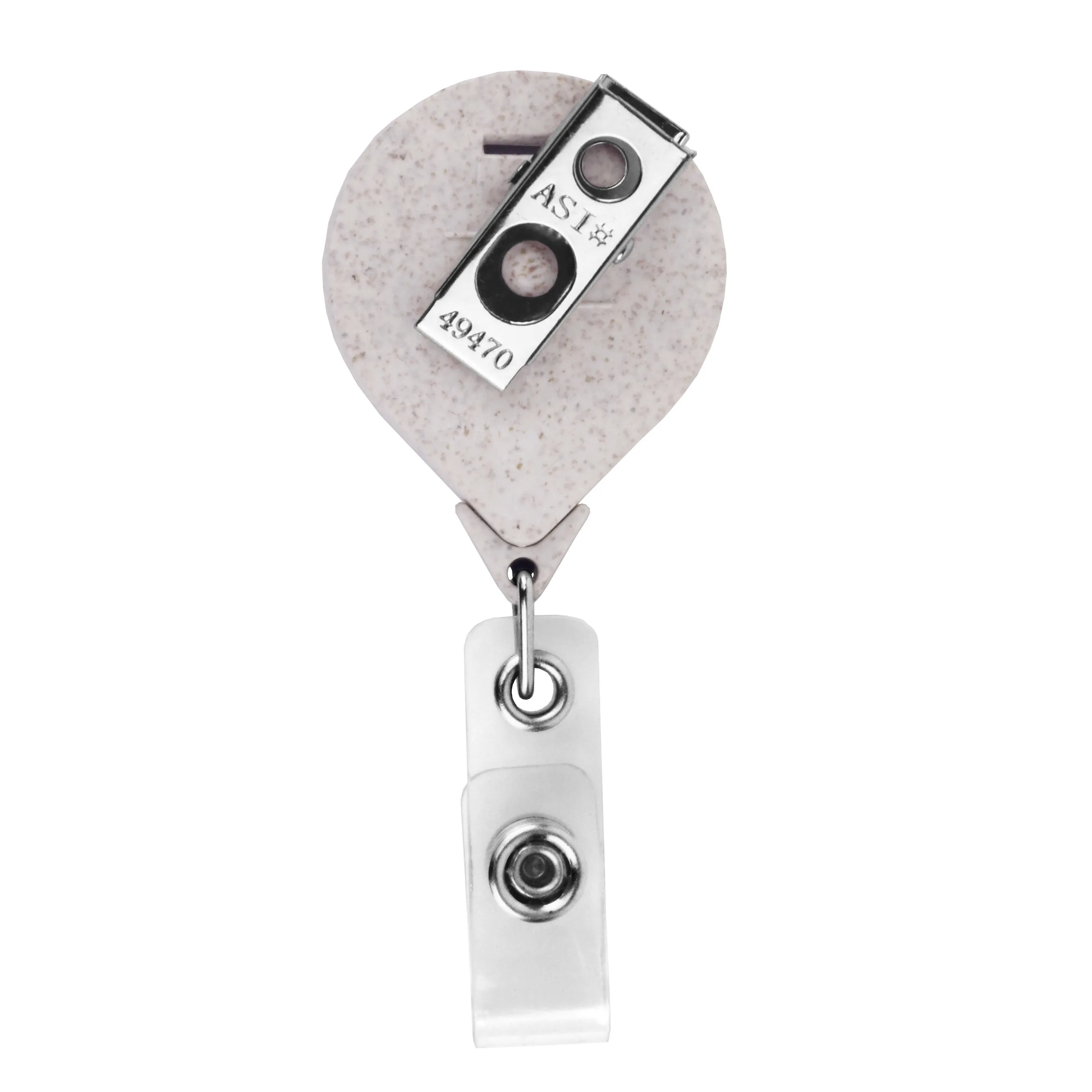 Wheat Straw JUMBO Round Retractable Badge Reel view 2