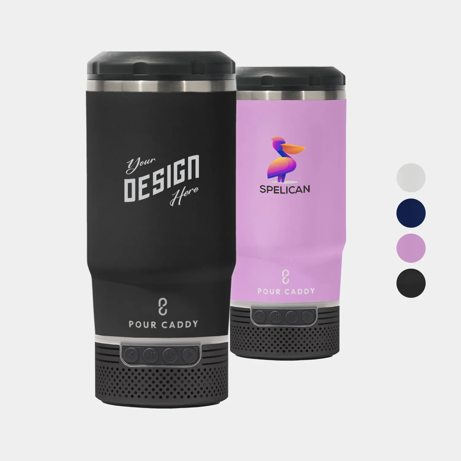 Pour Caddy® Chill & Brew 14 oz Insulated Tumbler with Bluetooth Speaker
