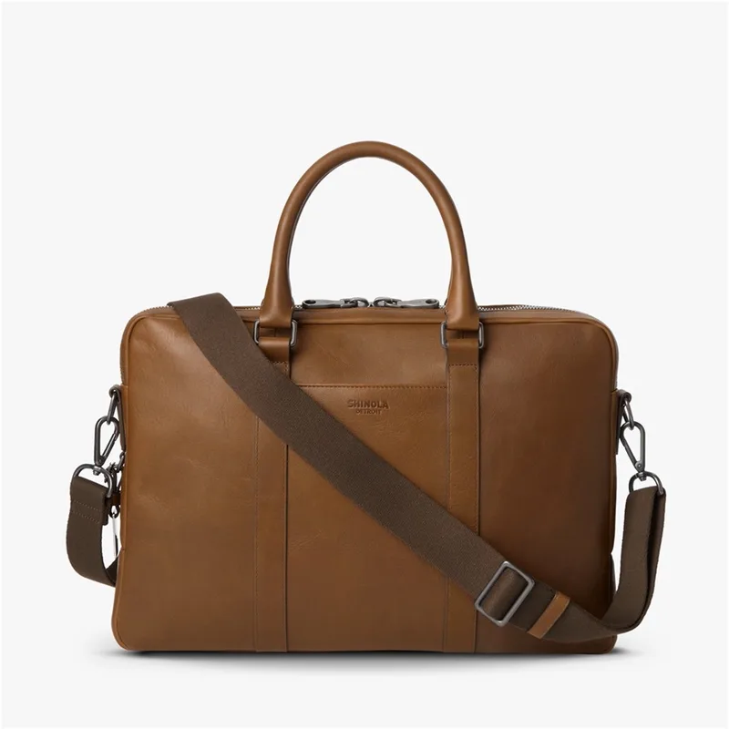 Shinola Computer Brief - Medium Brown Navigator