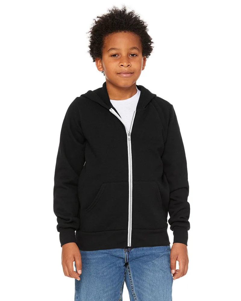 Bella+Canvas® Youth Sponge Fleece Full-Zip Hooded Sweatshirt