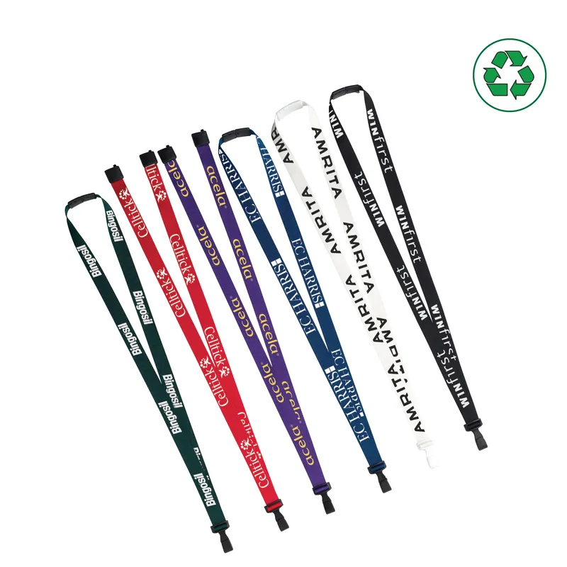 3/8" - 5/8" P.E.T. Recycled Screen Printed Lanyards