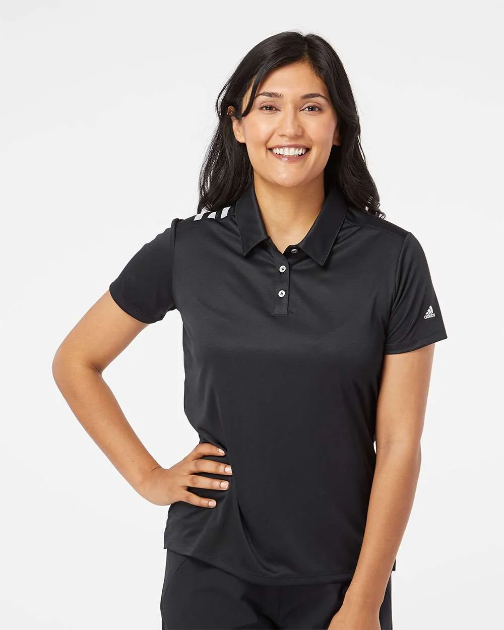 Adidas® Women's 3-Stripes Shoulder Polo