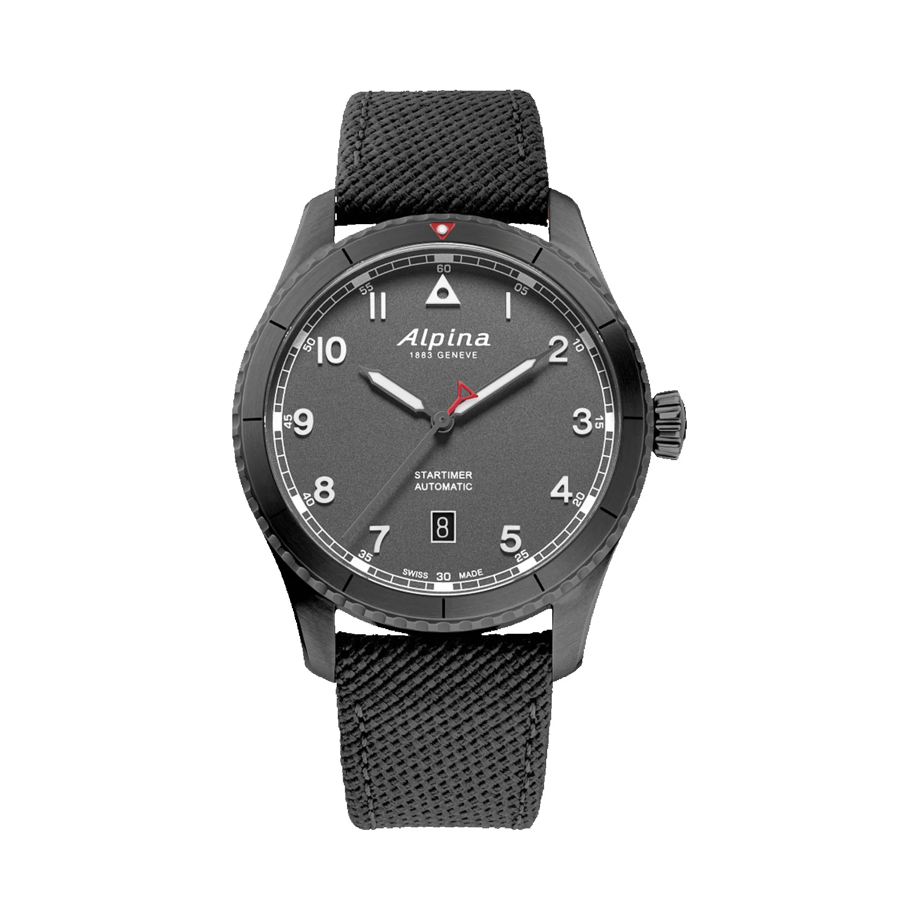 Alpina Men's Startimer Pilot Automatic Gray Rubber Strap Watch