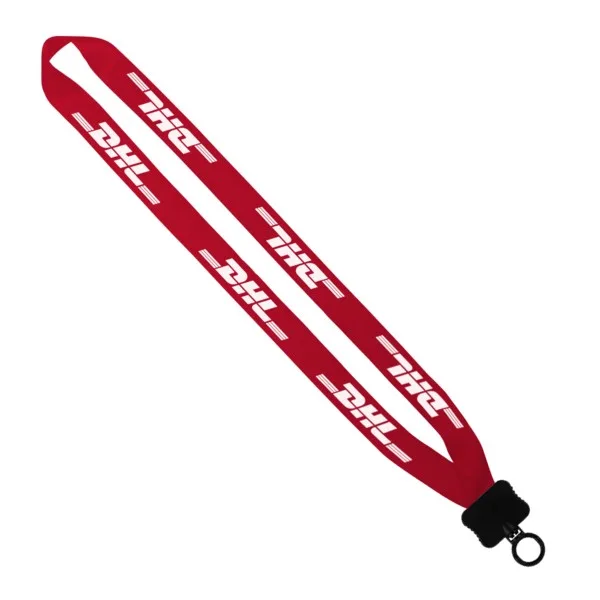3/4" Polyester Lanyard with Plastic Clamshell and O-Ring view 2