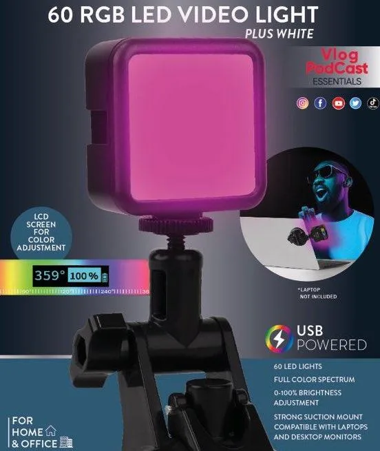 Smart Home, Office & Mobile 60 Rgb Led Video Light
