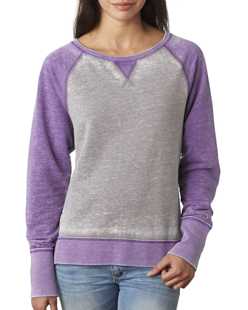 J AMERICA Ladies' Zen Contrast Crew view 2