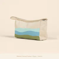 Natural Canvas Small Jetsetter Pouch — Fruit Punch Red Zipper (PMS 207C)