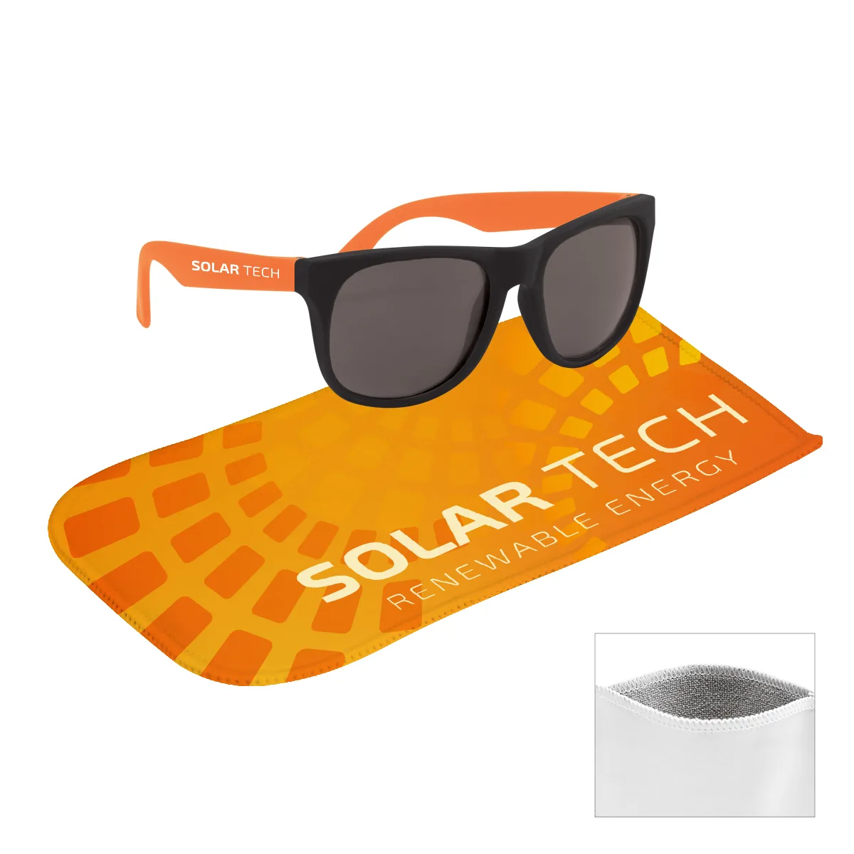 Rubberized Sunglasses With Rpet Microfiber Sunglass Pouch view 2