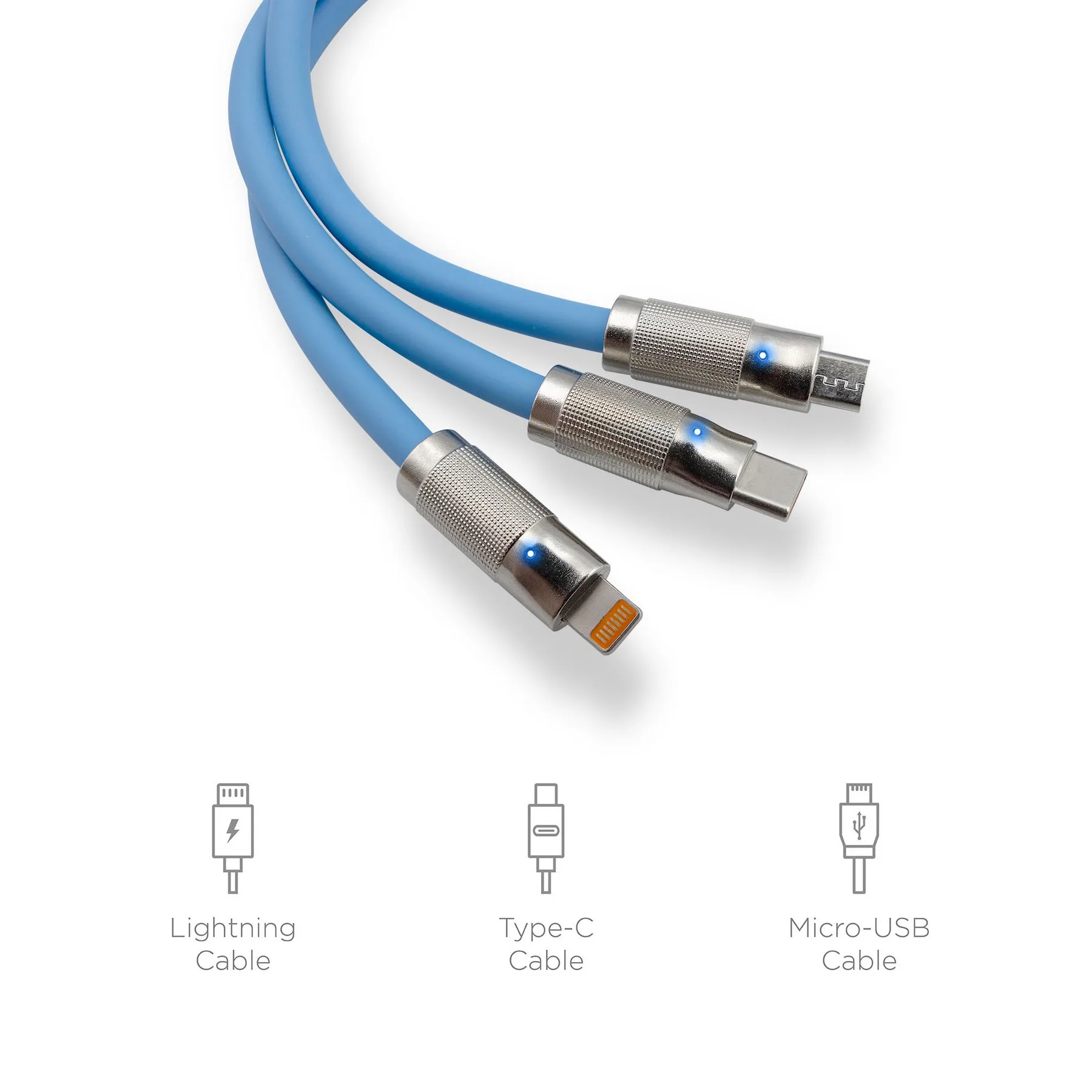 Heavy Duty Pro 5-in-1 USB cable with Interchangeable Charging Tips view 7