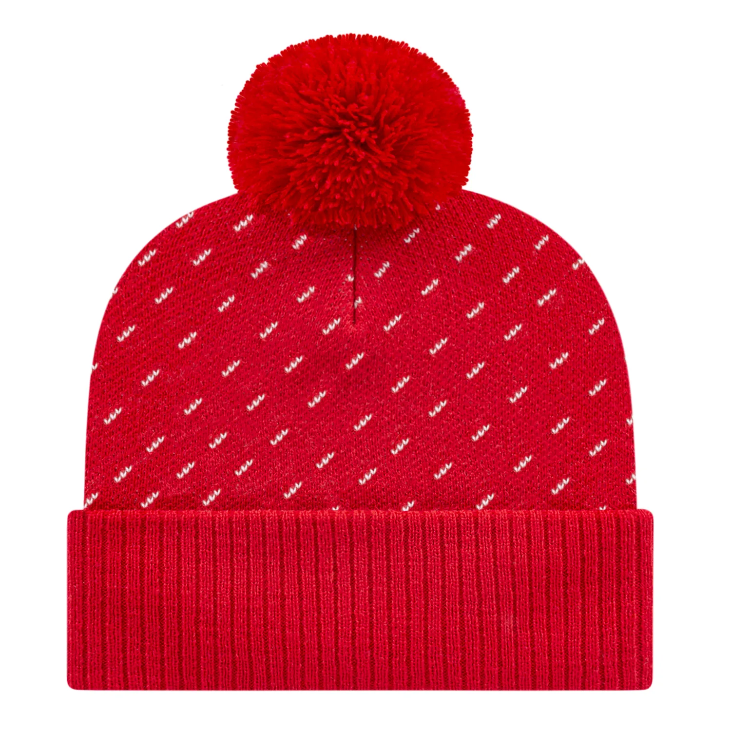 Diagonal Dash Knit Cap With Ribbed Cuff view 6