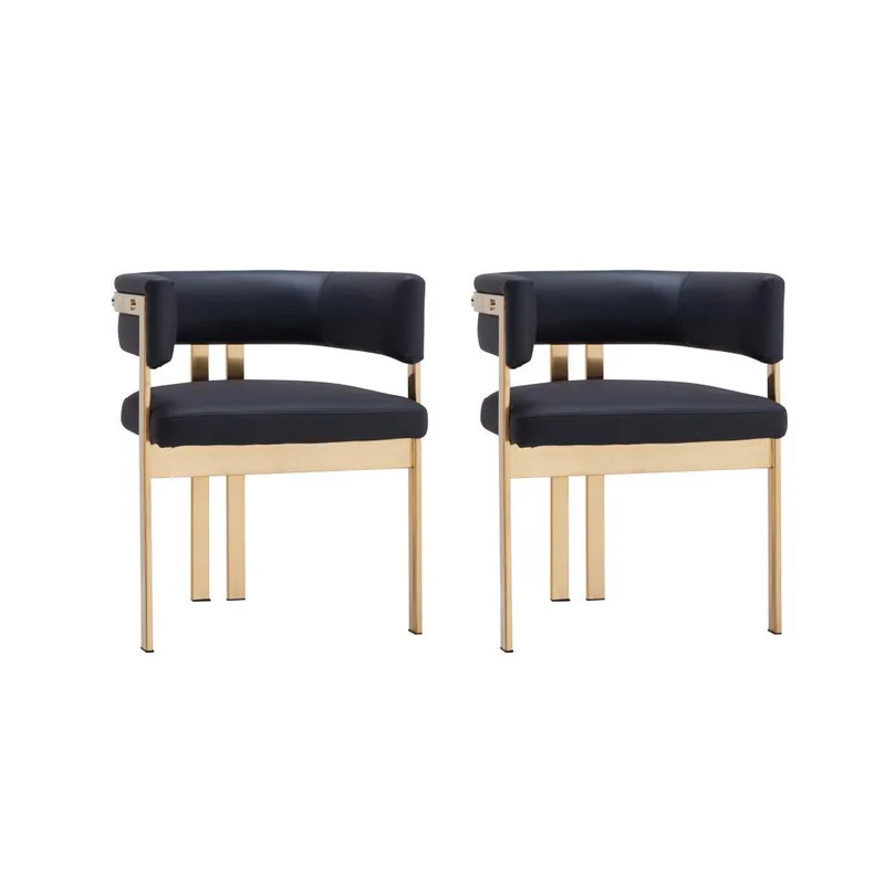 Pursonic Luxury Modern Dining Chair, 2 Piece Set, Black