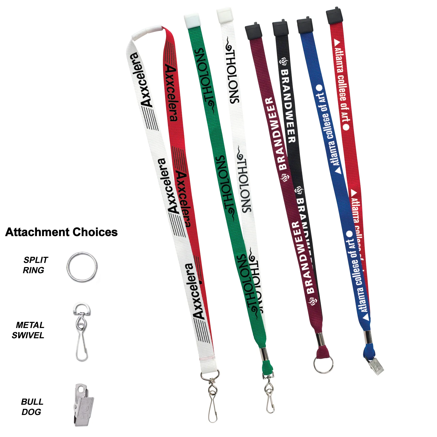 5/8", 3/4" or 1" Two Tone MicroWeave Silk Screen Lanyards