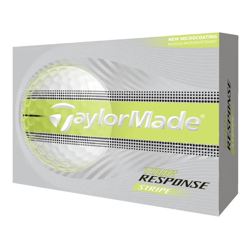 TaylorMade Tour Response Stripe Golf Balls - Neon Yellow