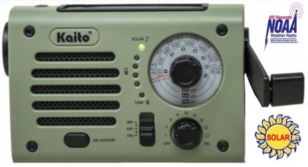 Kaito Emergency Radios & Wireless Mics Retro Design Solar/Crank Am/Fm/Noaa Weather Radio Flashlight