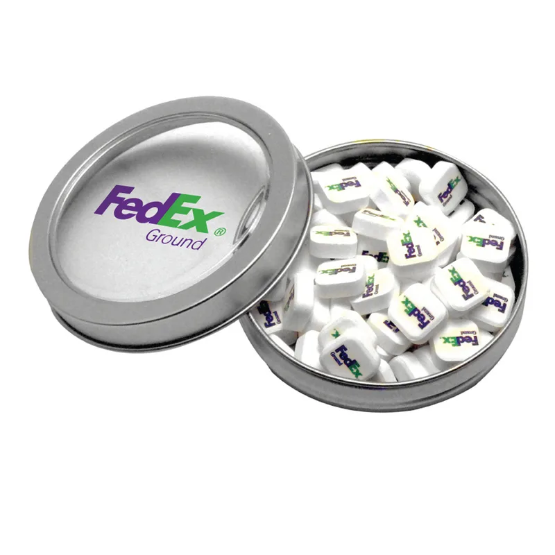 Candy Window Tin Short Round With Printed Mints view 2