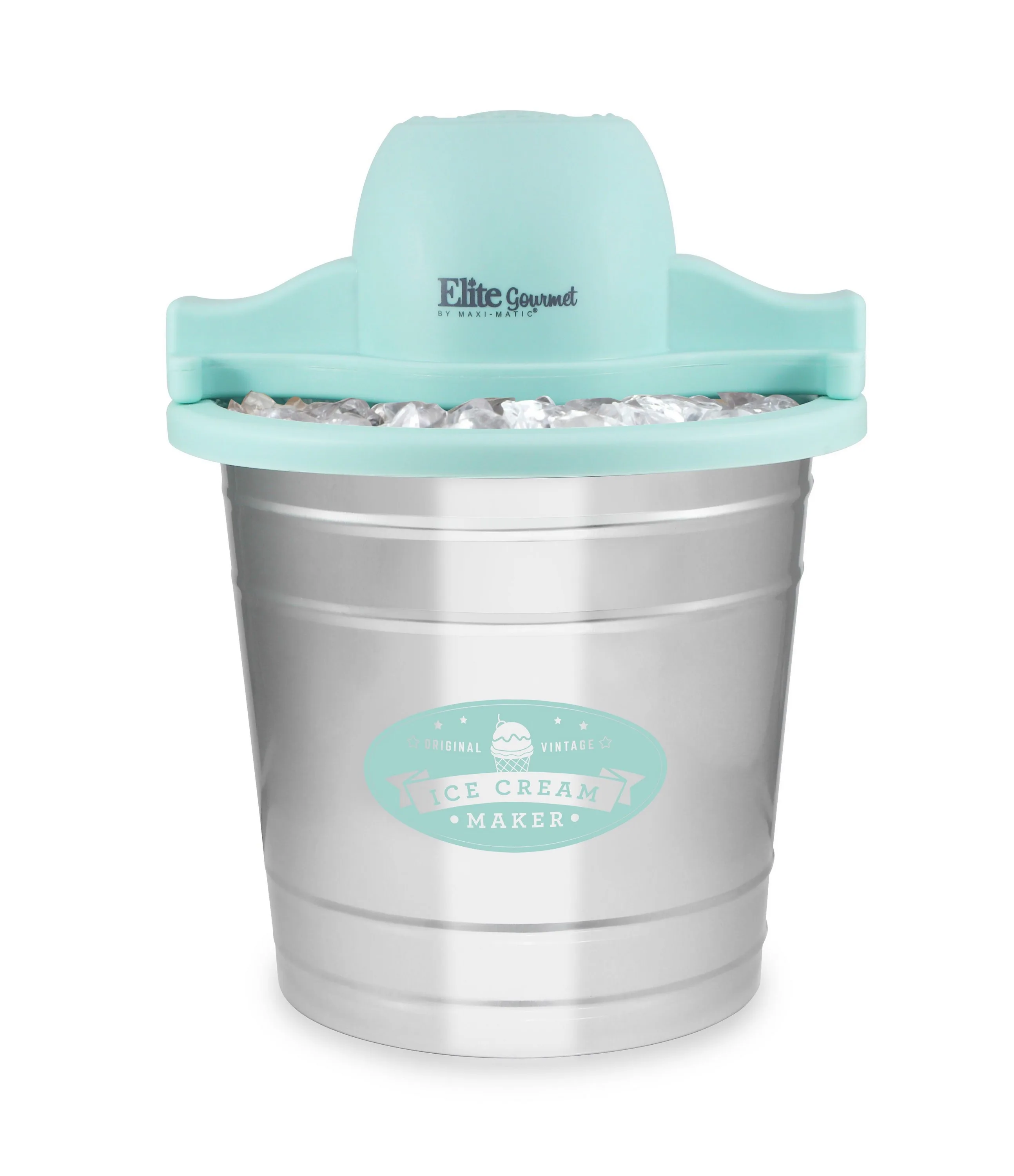 Elite Gourmet 4Qt Motorized Old-Fashioned Ice Cream Maker