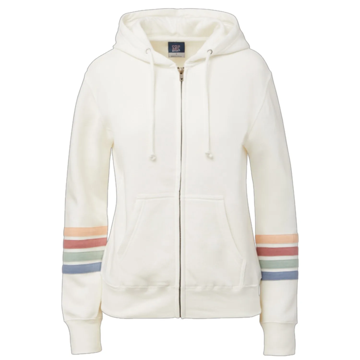 Naamah Cotton-Poly Sleeve Stripe Full Zip Hoodie view 4