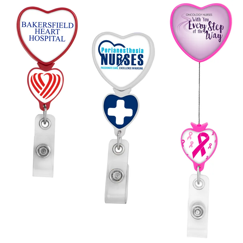 Double Up Heart Retractable Badge Reel