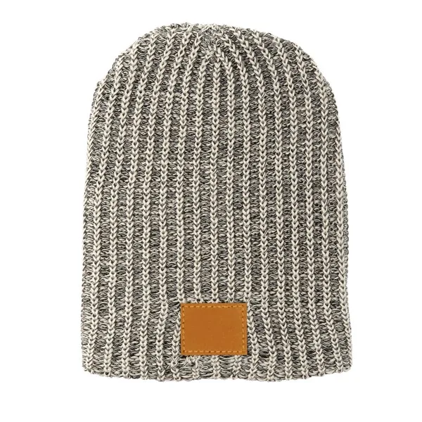 Haberdasher Knit Beanie with Leather Patch view 3