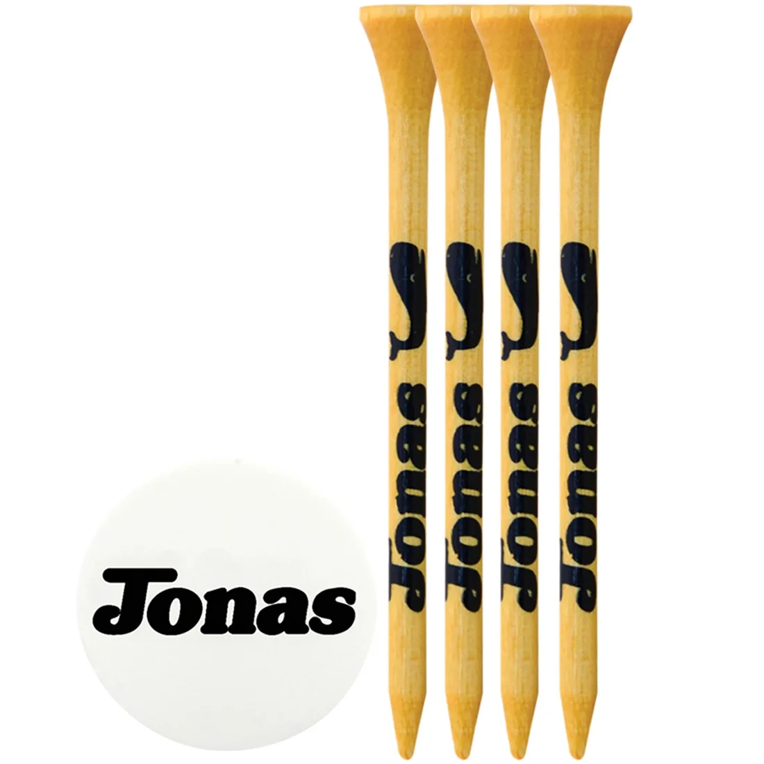Golf Tee Pack With Bamboo Tees And Ball Marker