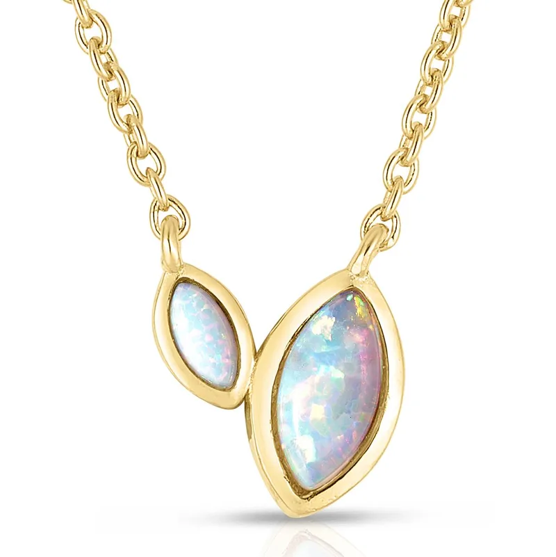 Jilco Inc Opal Cable Chain Necklace - Yellow Gold