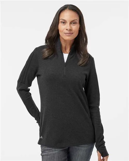 Adidas® Women's 3-Stripes Quarter-Zip Sweater Pullover Sweater