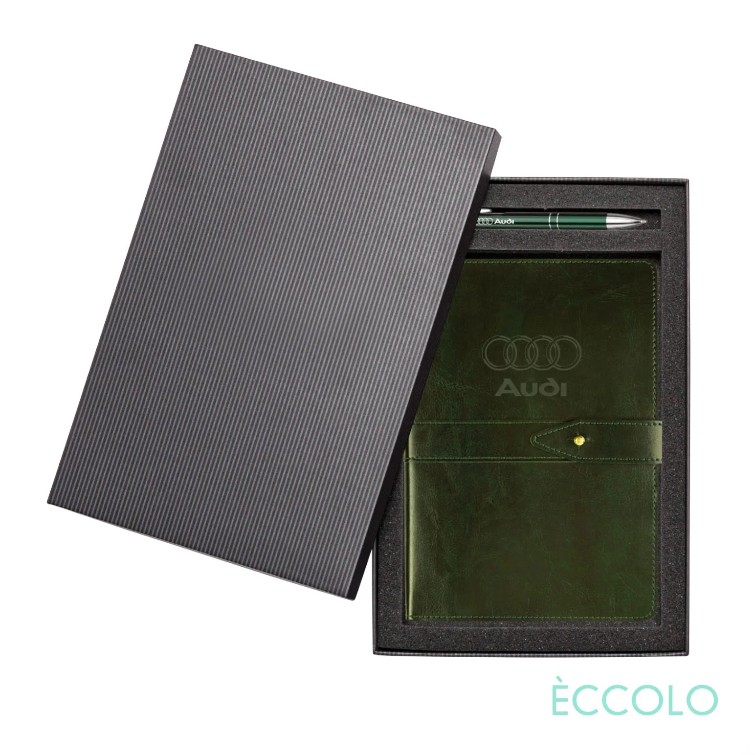 Journal & Clicker Pen Gift Set, Dark Green/Green