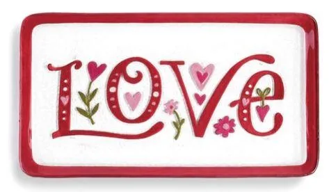 Demdaco (AMC) Love Hearts Flowers Platter