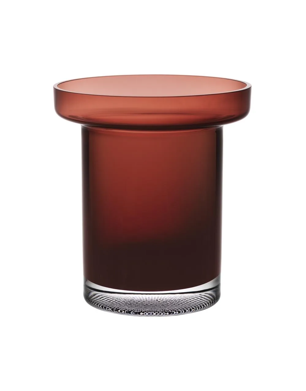 Kosta Boda Limelight Low Vase Burgundy