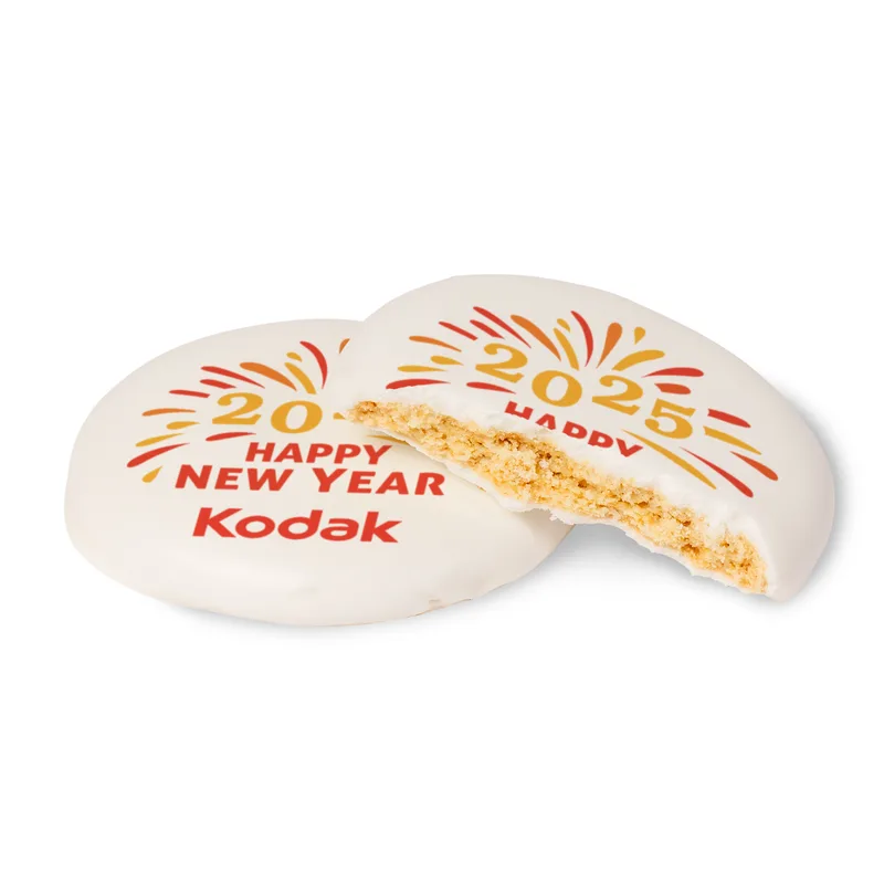 Iced Round Vanilla Cookie- Custom Logo