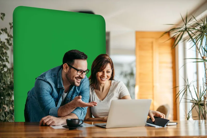 5'W x 90"H EuroFit Straight Wall Green Screen Kit view 3