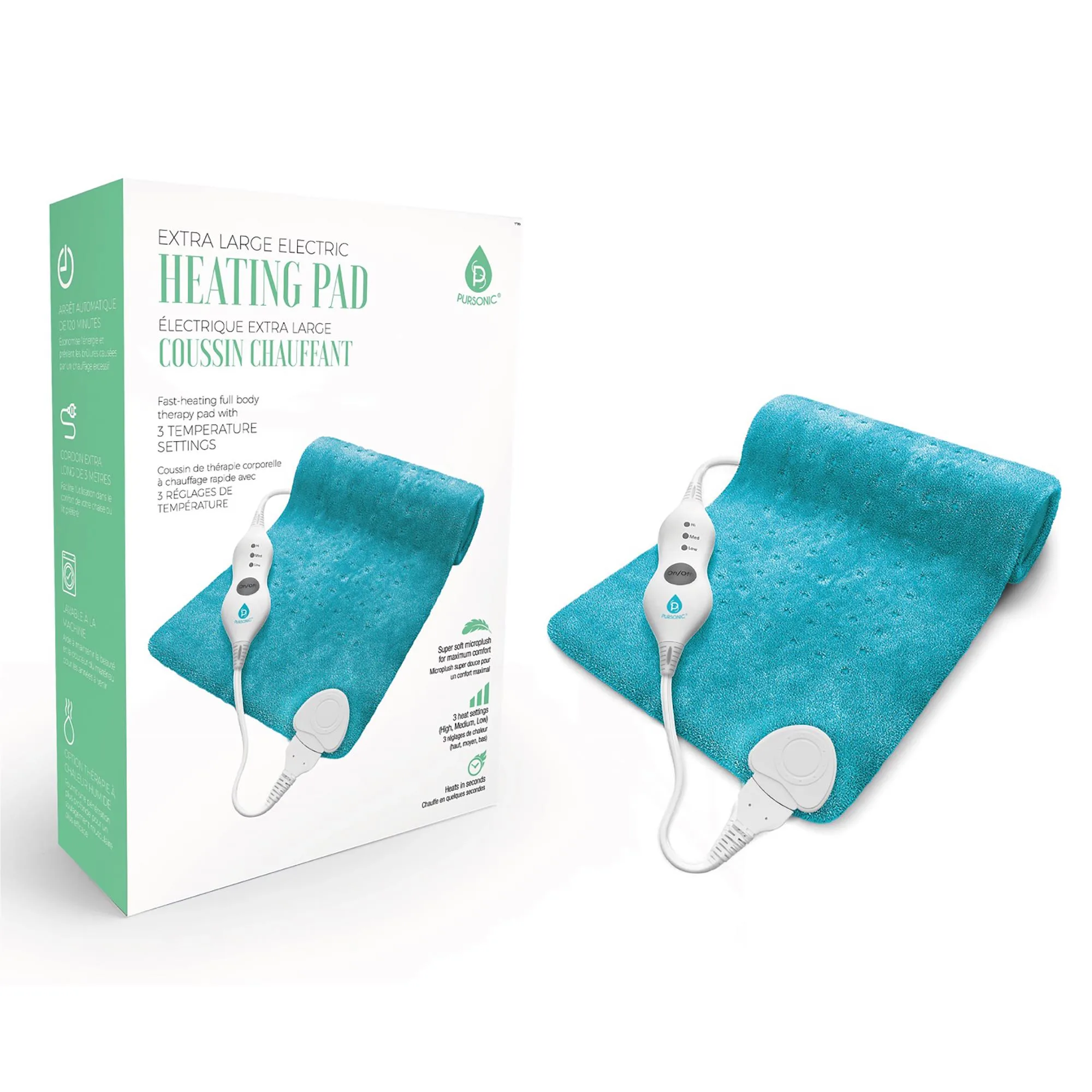 Pursonic Electric Heating Pad - Teal