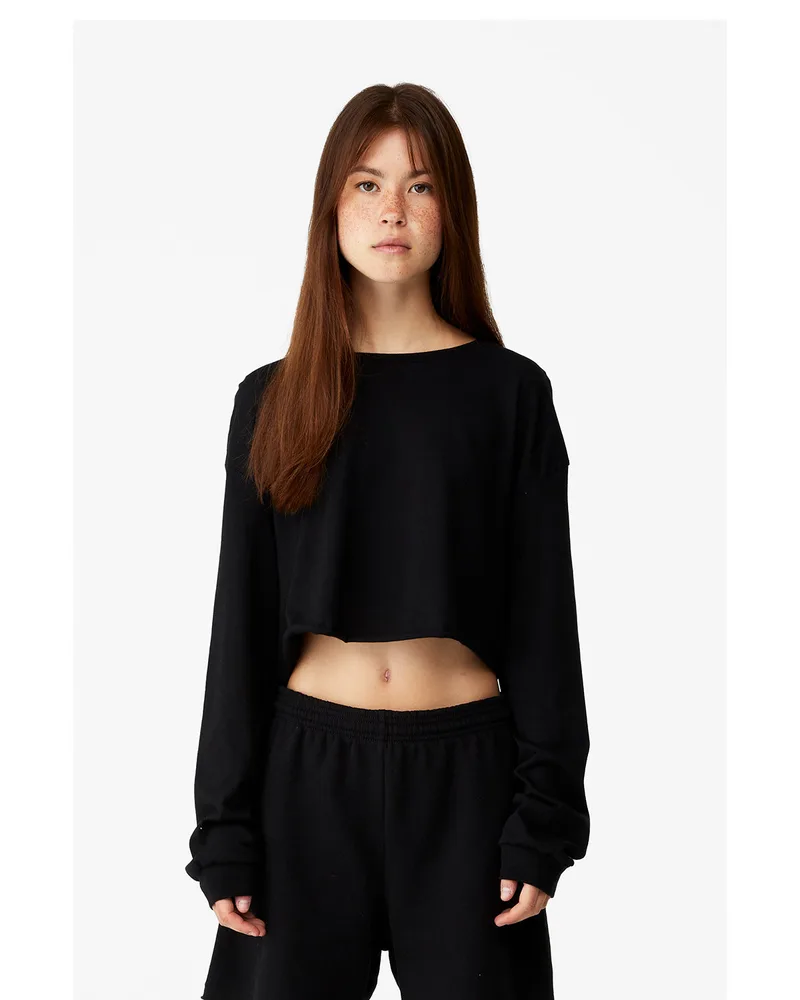 BELLA+CANVAS Ladies' Cropped Long-Sleeve T-Shirt view 2