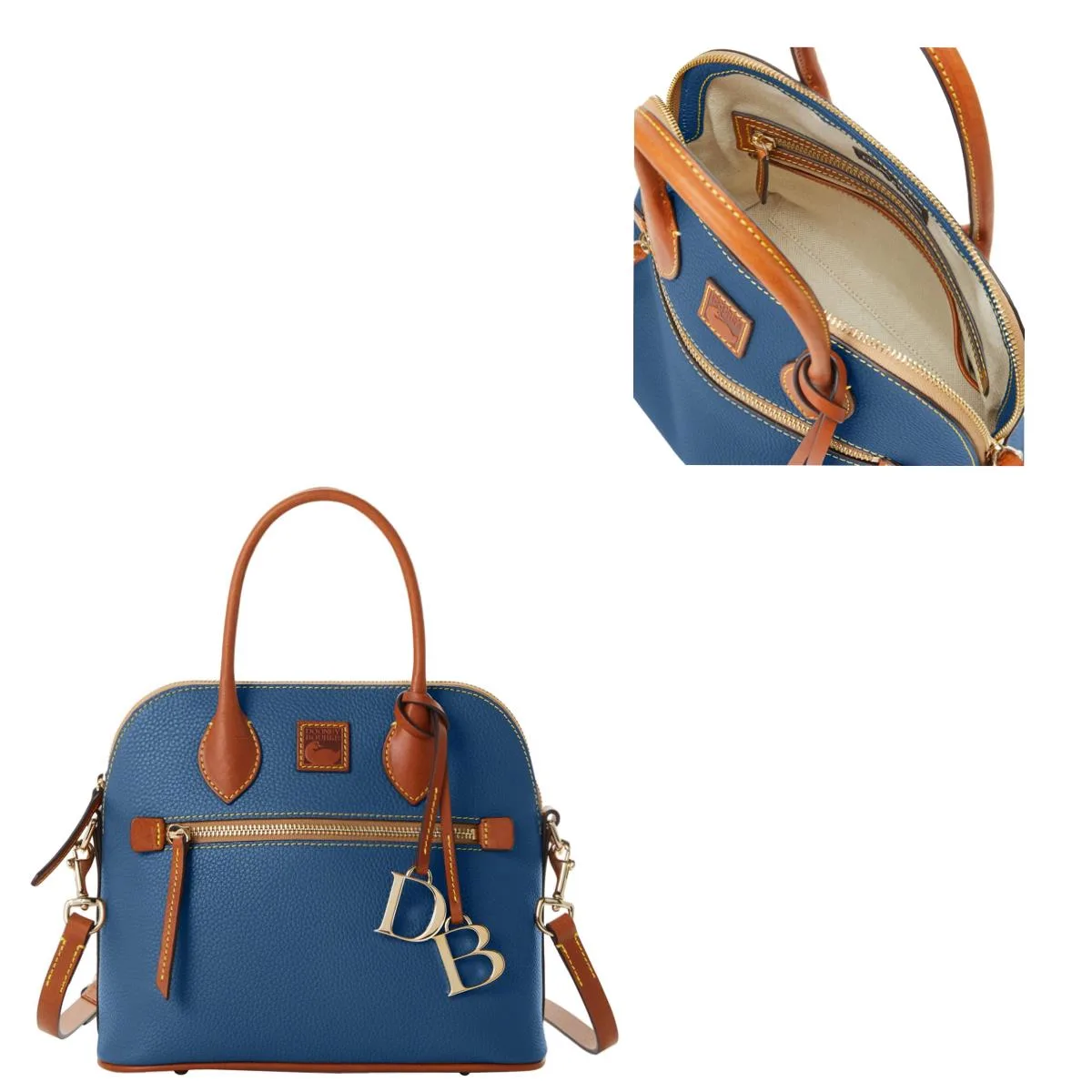Dooney & Bourke Blue Pebble Grain Domed Satchel