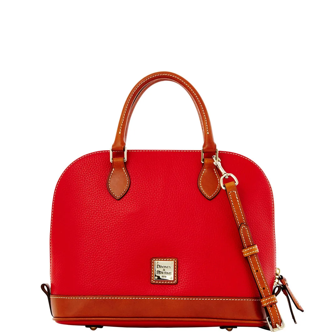 Dooney & Bourke Red Pebble Grain Zip Zip Satchel
