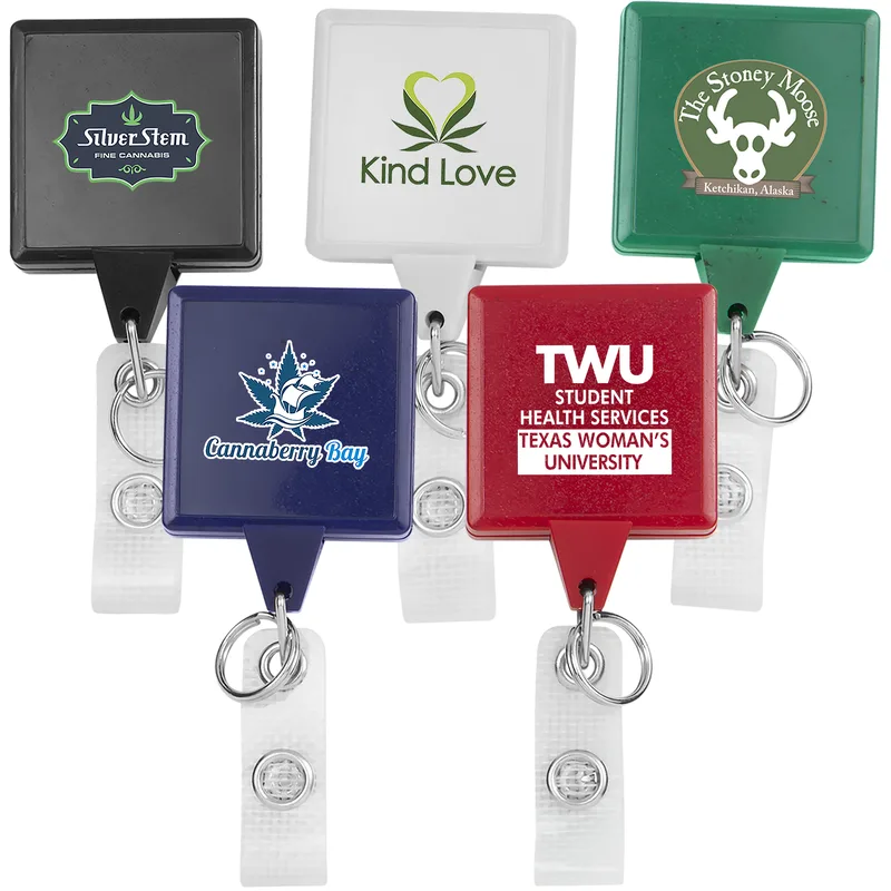 Hemp Jumbo Square Retractable Badge Reel