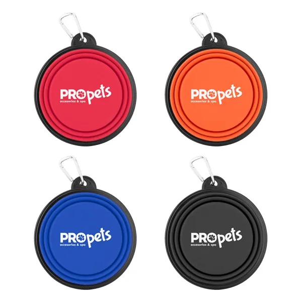 Collapsible Silicone Pet Bowl w/Carabiner view 2