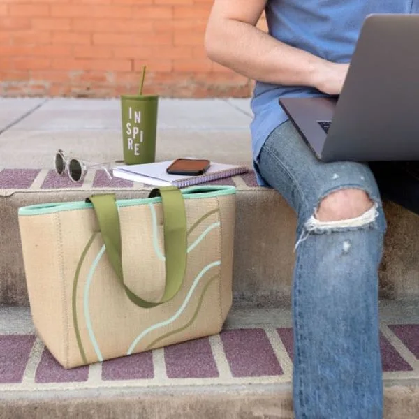 Burlap Neoprene Small All Day Tote