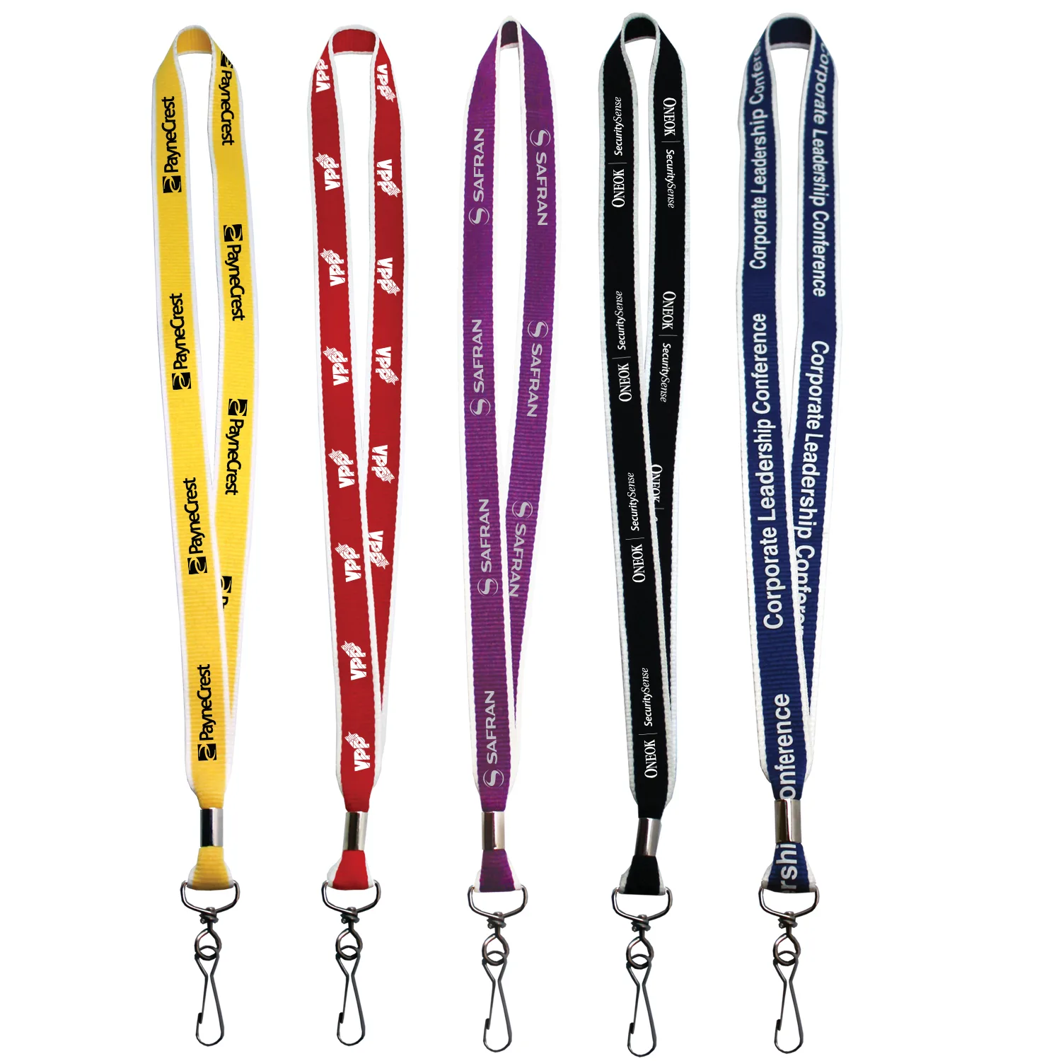 3/4" - 1" White Border Screen Printed Lanyards