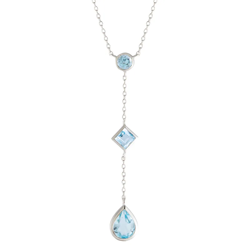 Jilco Inc Blue Topaz Lariat Necklace