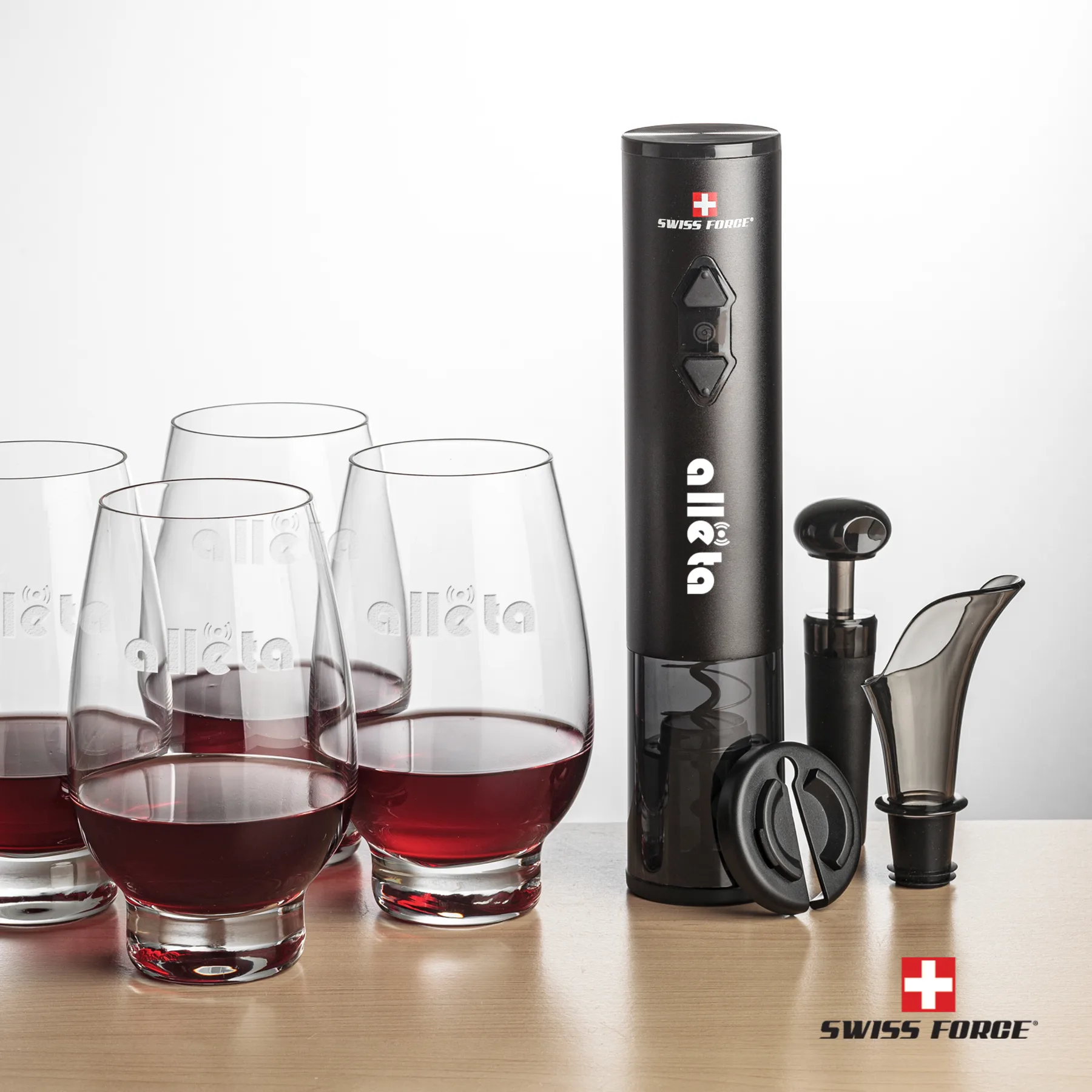 Wine Opener Stemless Set, Opener & Glenarden, Opener & 4 Stemless