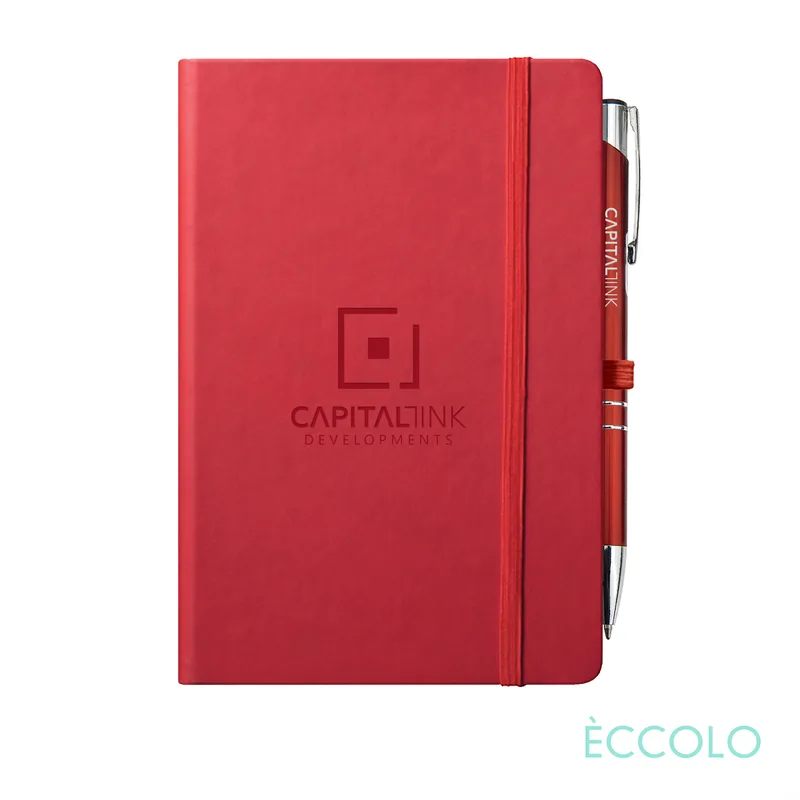 Journal & Clicker Pen, Red/Red